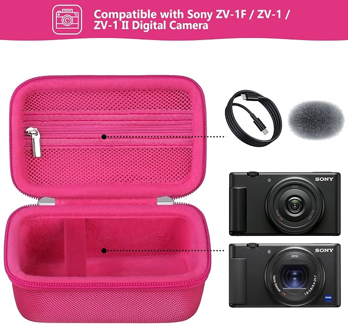 Hard Travel Case for Sony ZV-1F / ZV-1 / ZV-1 II Digital Camera, Vlogger Camera