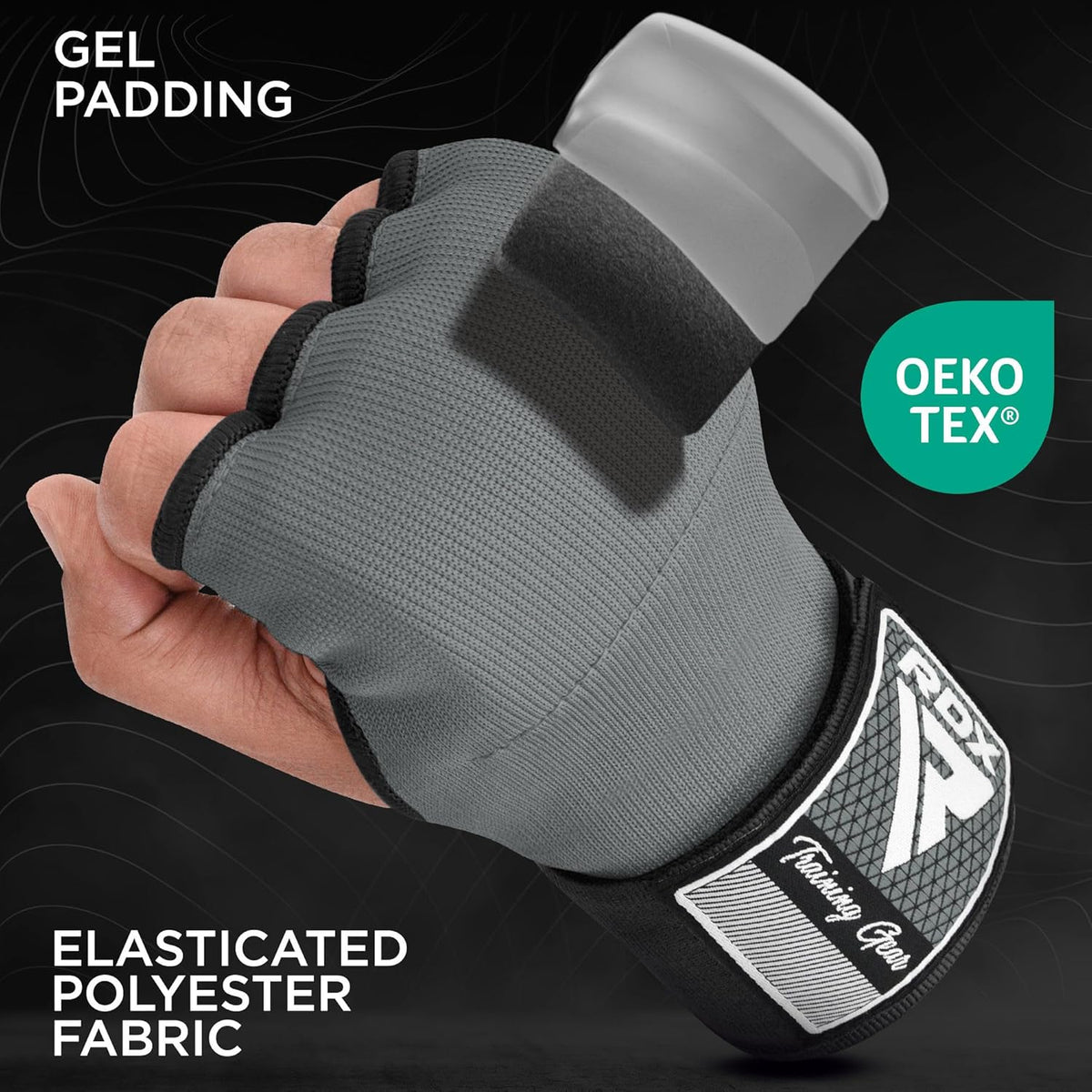 RDX Gel Boxing Hand Wraps - Quick 100cm Long Wrist Straps for Men & Women | Padded Fist Protection for MMA & Muay Thai