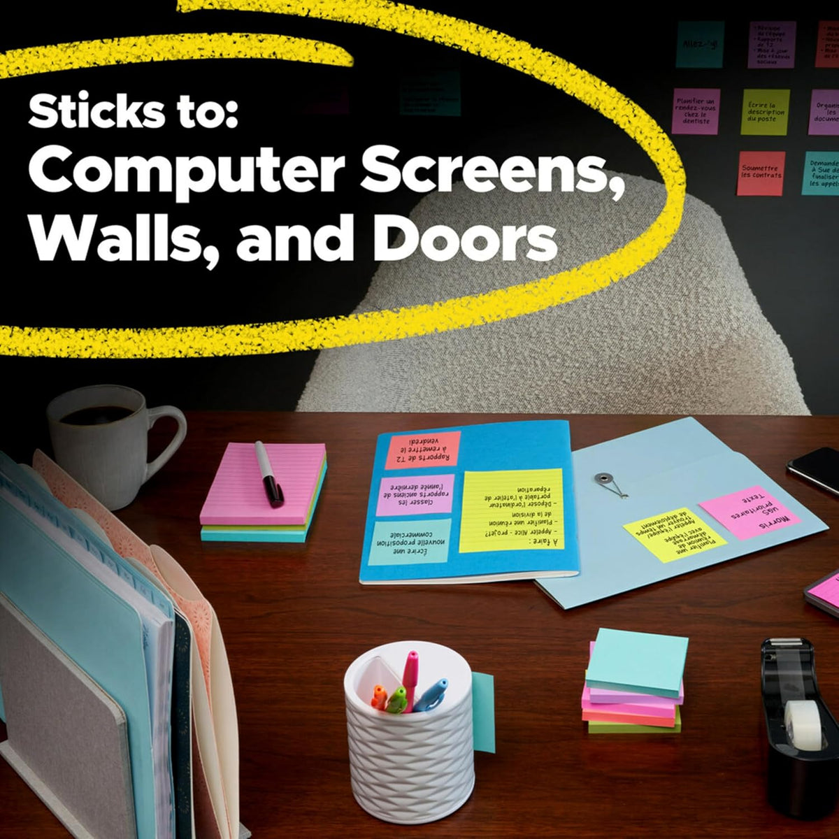 Post-it Super Sticky Notes - 24 Pads, 3x3 In. | Supernova Neons Collection with 2X Sticking Power