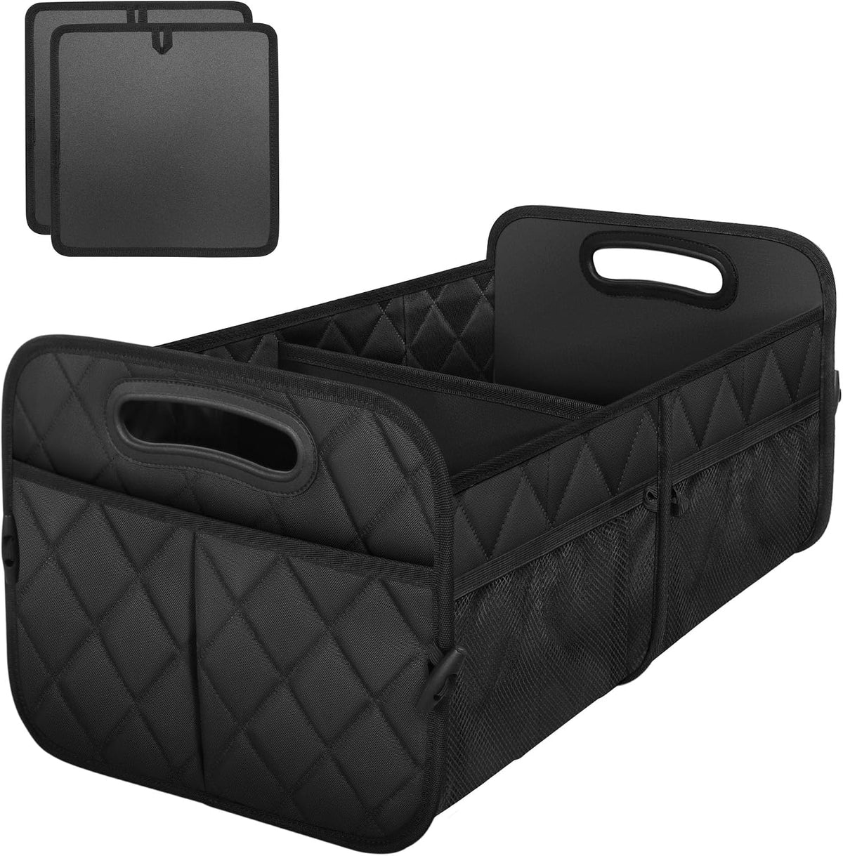 Deosk Collapsible Car Organizer with 6 Pockets, 50L Multi-Compartment Trunk Organizer, Accessories for Women/Men - Blue Elephant