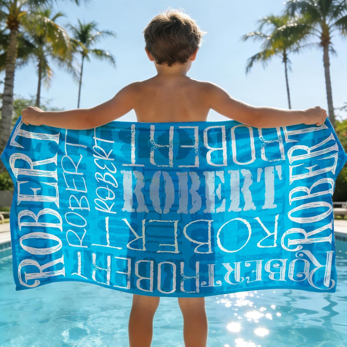 Yoke Style Personalized Beach Towels - Custom Sand-Free Microfiber Towel for Kids | Quick-Dry Easter Gift