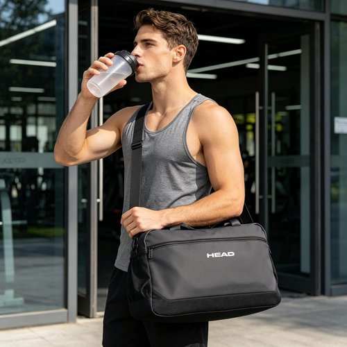 HEAD Waterproof Duffel Bag - Large Lightweight Gym Bag for Men | Durable Sports Duffle for Travel, Black