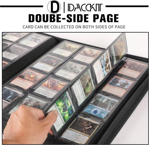 D DACCKIT Card Binder - 16 Pocket Album for 1024 Trading & Sports Cards | Model A in Golden Yellow