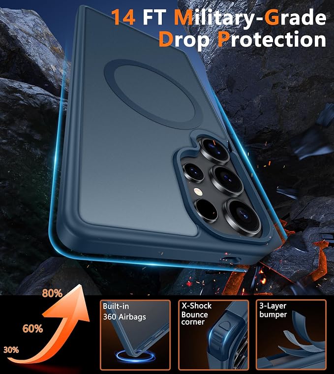 FNTCASE for Samsung Galaxy S25-Ultra Case: Matte Translucent Slim Cell Phone