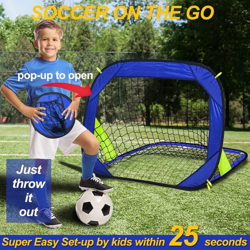 EVERRUSH Pop Up Soccer Goals - Portable & Foldable Training Nets for Indoor/Outdoor Use - Lightweight with Carry Bag