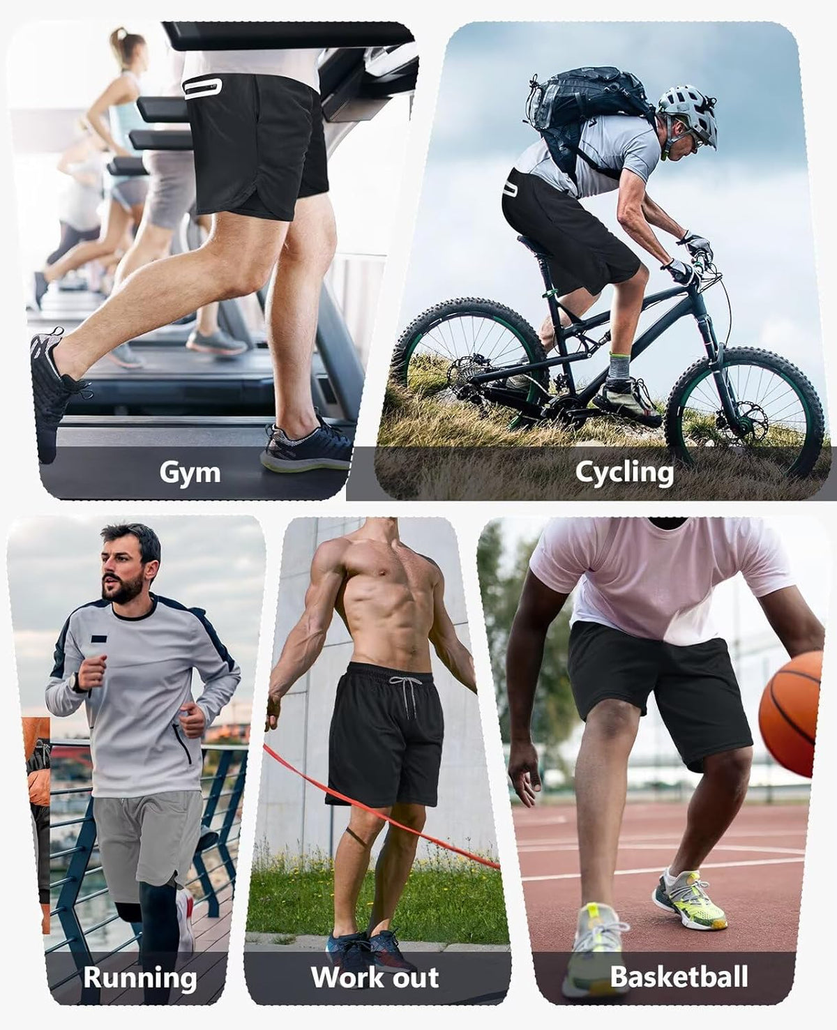 OCYMA Men's 2-in-1 Gym Shorts - 7-Inch Workout Shorts with Pockets & Towel Loop