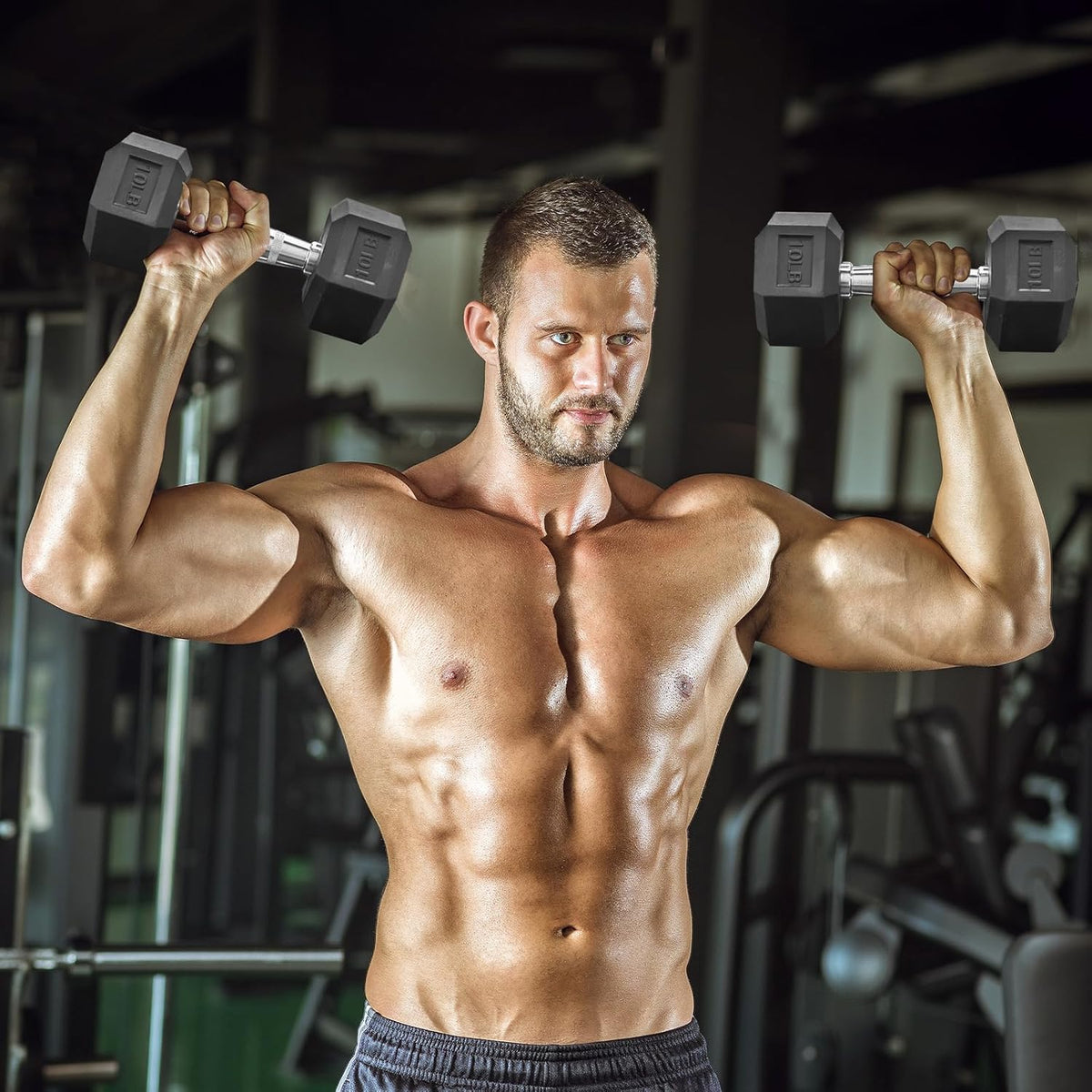 Rubber Hex Dumbbell Set | 15 lb - 550 lb Heavy-Duty Free Weights for Home Gym Strength Training