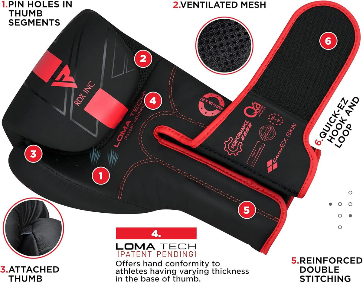 RDX Boxing Gloves - Pro Training & Sparring | Maya Hide Leather for MMA & Kickboxing | Ventilated Palm, Multi-Layered, 8-18 Oz Options