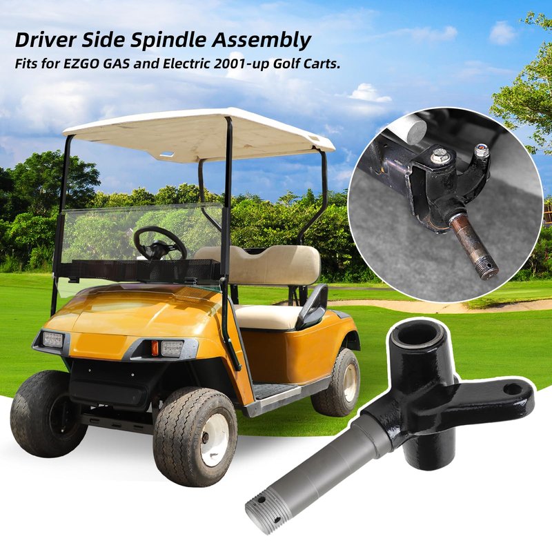 Roykaw Golf Cart Driver Side Spindle for EZGO TXT 2001-up Gas & Electric Models, EZGO TXT Front Spindle Replacement, Durable Forged Steel Alloy, 1 Piece, OEM# 70673-G02, 70673G02