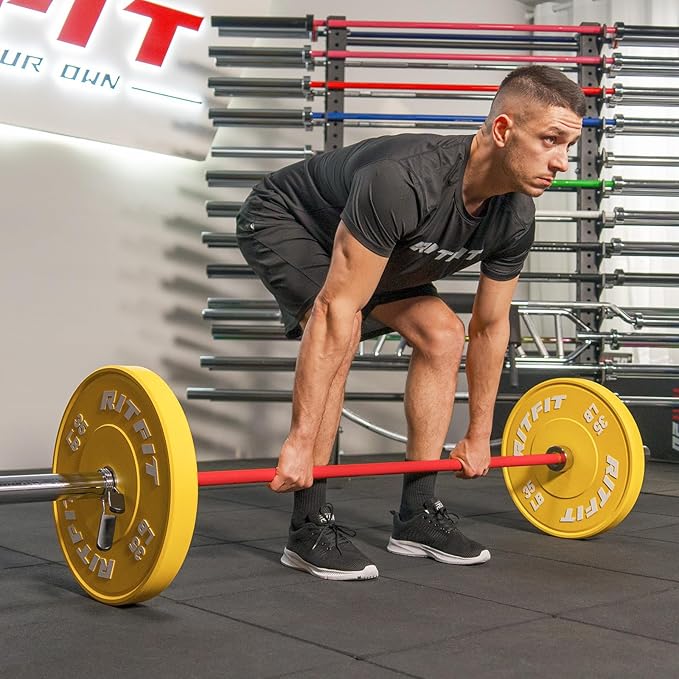 RITFIT 7FT Olympic Barbell for Strength and Weightlifting Training - 2 Inch Olympic Bar for Squat, Deadlift, Bench Press, Curl, Overhead Press - 500lbs/1000lbs/1500lbs Capacity