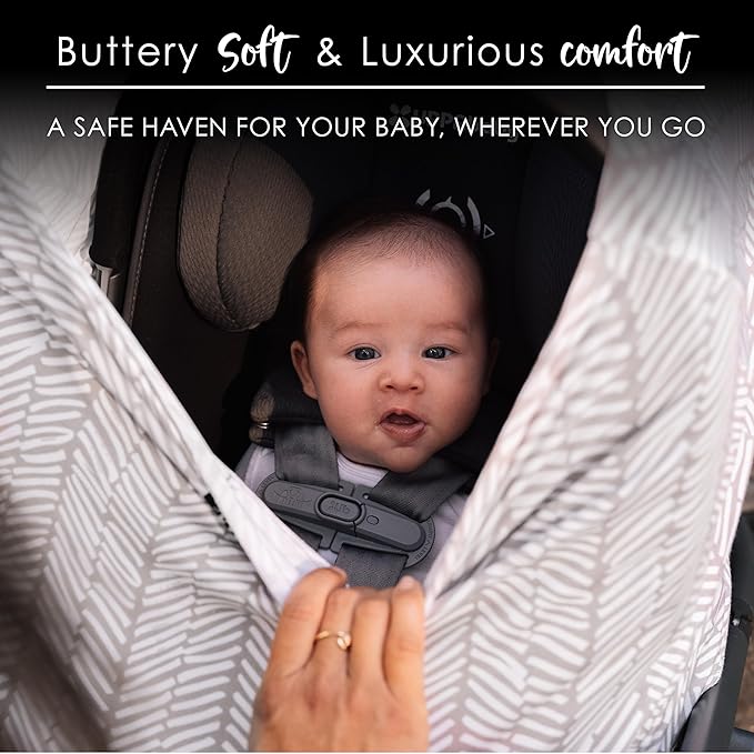 Milk Snob Original 5-in-1 Cover - Added Privacy for Breastfeeding, Baby Car Seat, Carrier, Stroller, High Chair, Shopping Cart, Lounger Canopy - Newborn Essentials, Nursing Top, Herringbone