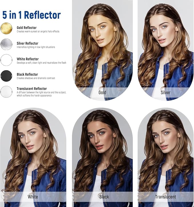 NEEWER 22"/56cm 5 in 1 Light Reflector
