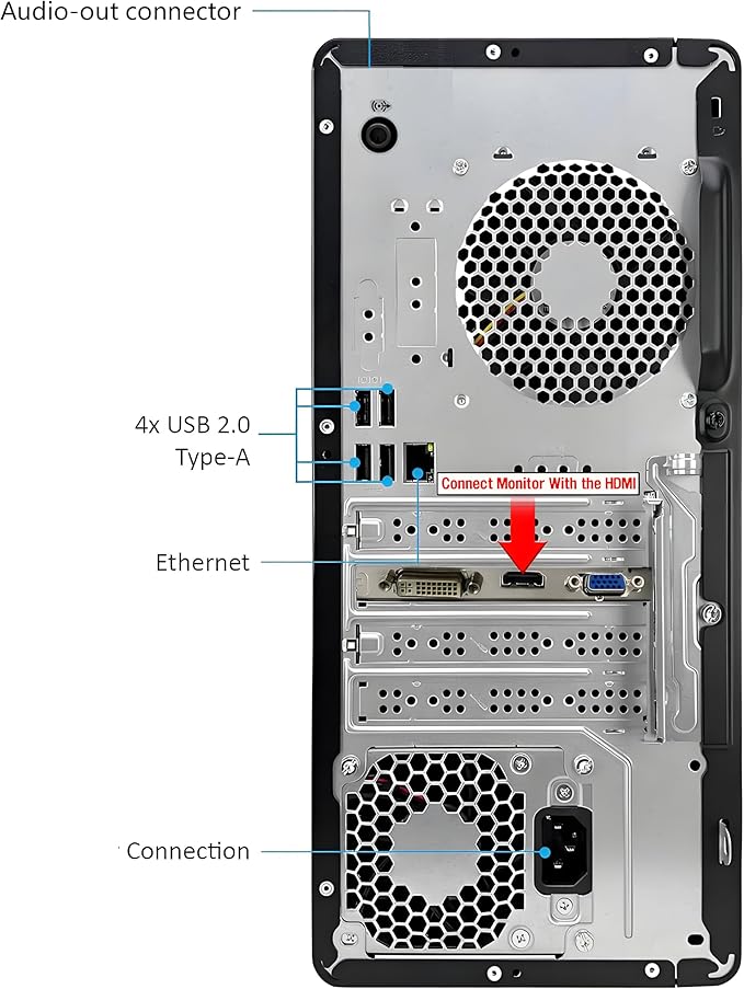 HP ProDesk 600 Desktop Computer, i5-10400F, 16GB RAM, 512GB SSD, GT 610 | Ideal for Office Work, Web Browsing, Remote work, and Everyday Multitasking; WiFi Adapter, Compact Design with Win 11 Pro