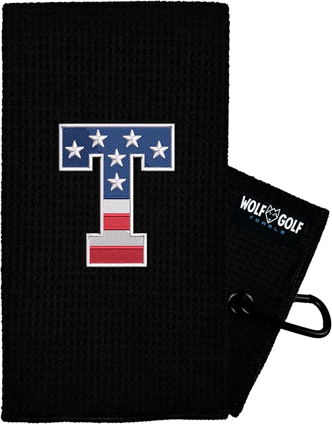 Wolf Golf Towels USA Monogrammed Personalized Golf Towel | Custom Golf Towels for Golf Bags for Men or Women