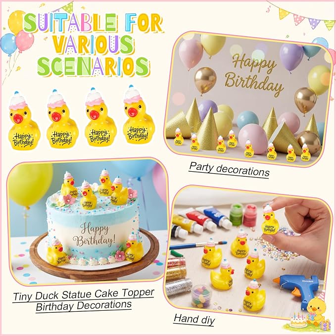 Skylety 25 Piece Happy Birthday Resin Ducks