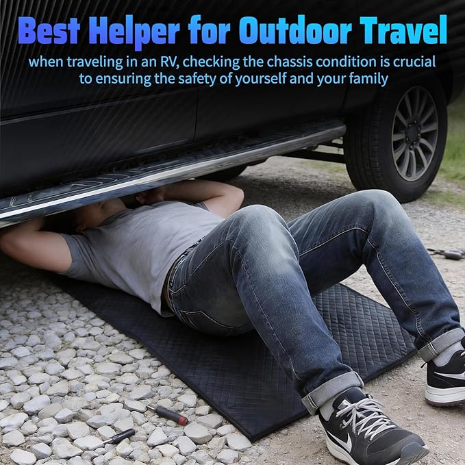 57" x 26" Rolling Creeper Mat, Double-Layer High-Friction & Non-Slip Car Repair Pad with Sponge Padding for Low Clearance Vehicles, Mechanics, Trucks
