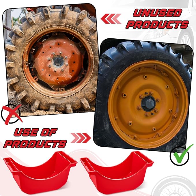 Gisafai 4 Pieces Oil Drain Pan for Wheels Plastic Truck and Trailer Wheel Pan Reusable Oil Drip tool for Wheels(Red)