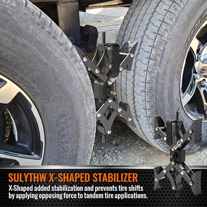 X-Shaped Wheel Chocks for Travel Trailer【Allow Drill Adjust】 RV Stabilizers X chocks Camper Wheel Chock for Travel Trailers RV Accessories Wrench Adjustable 3"-11.5" （2 PCS） Black