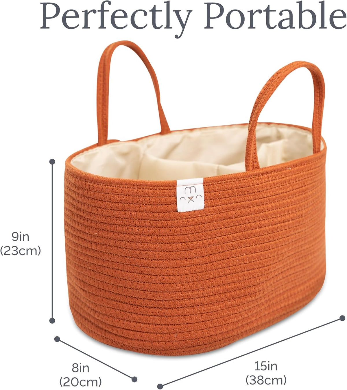 Natemia Diaper Caddy Organizer - Large, Lily Pad - Portable Rope Handles For Car Organizer - Three Compartments for Storage - Versatile Gift Bag For Baby Shower & Registry