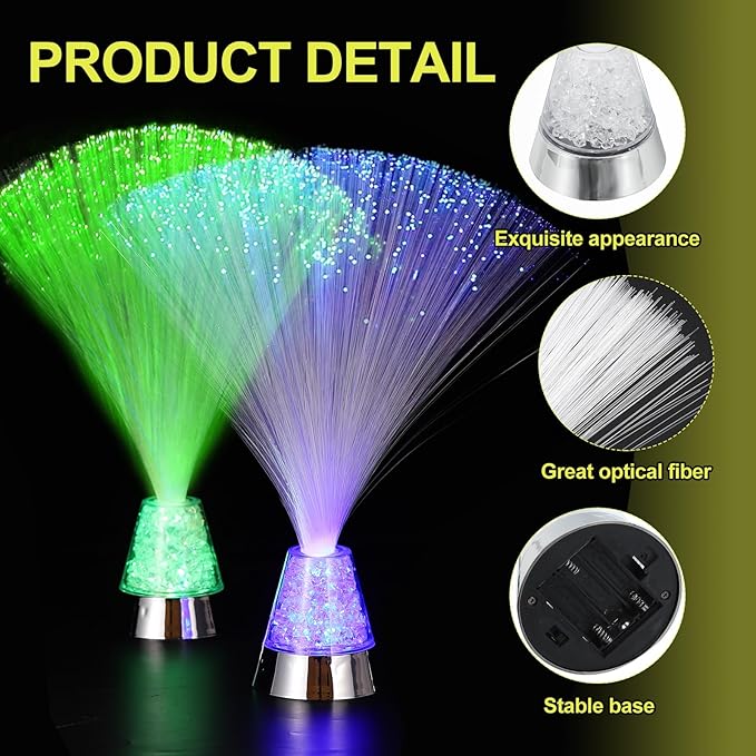 MECCANIXITY Fiber Optic Lamp, LED Novelty Lighting Sensory Mood Light Color Changing in Night for Bedroom Ambient Decorations