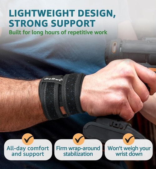 HiRui Wrist Brace - Adjustable Support for TFCC Tears & Carpal Tunnel Relief | One Size, Black
