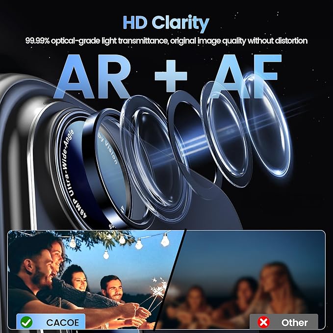 CACOE Camera Lens Protector for iPhone 16/16 Plus/17