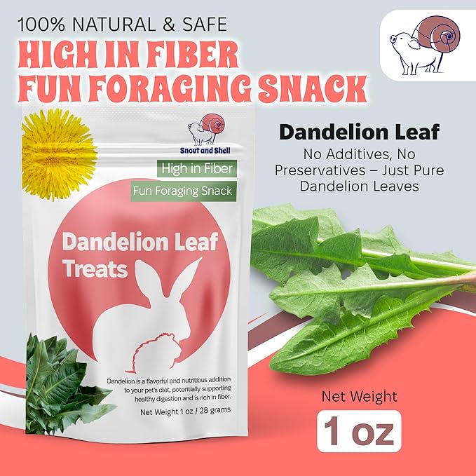 Snout and Shell Small Animal Treats – Pea Flakes, Dandelion Leaf (1oz), Marigold Flowers (0.5oz) – Natural Foraging Snacks for Rabbits, Guinea Pigs, Chinchillas, Hamsters & More