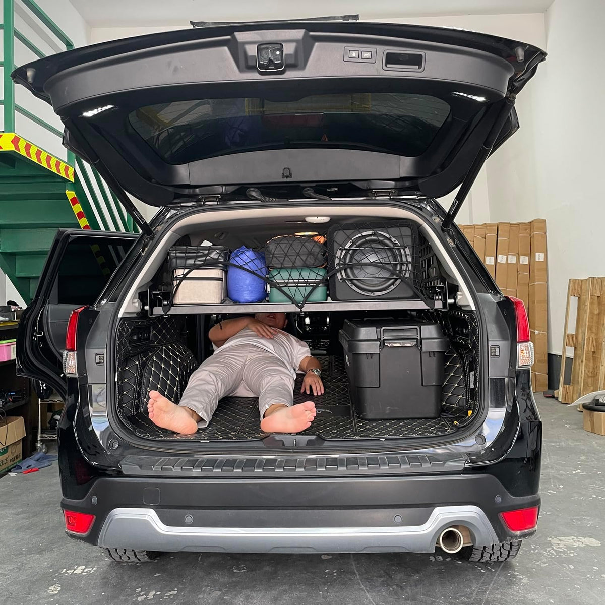 HIGH FLYING for Subaru Forester 2019-2024 Car Accessories Modular Storage Molle Panels System Trunk Shelf Luggage Storage Carrier Trunk Organizer Aluminum Alloy (Trunk Shelf)