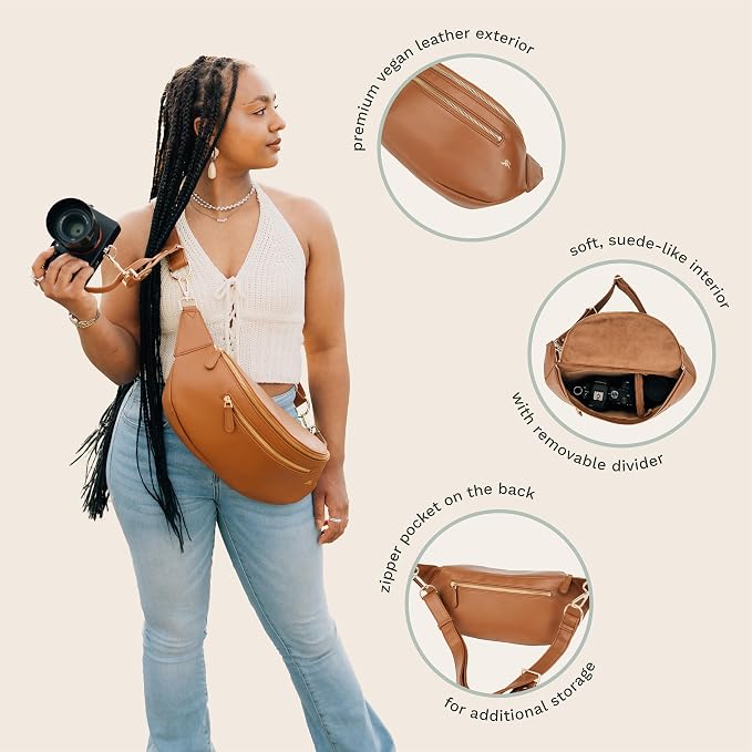 The Sidekick Camera Bag – Compact, Vegan Leather, Hands-Free Crossbody