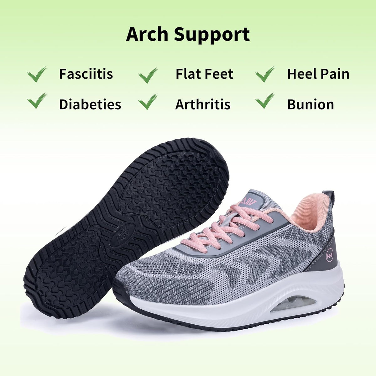 RomenSi Women's Arch Support Walking Shoes - Orthotic Sneakers for Plantar Fasciitis Relief | US Sizes 5.5-11