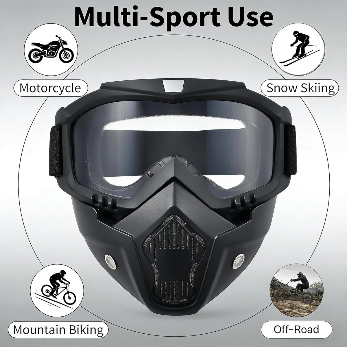 Skiennix Paintball Mask - Anti-Fog Full Face Tactical Goggles | Removable Face Mask for Men & Women