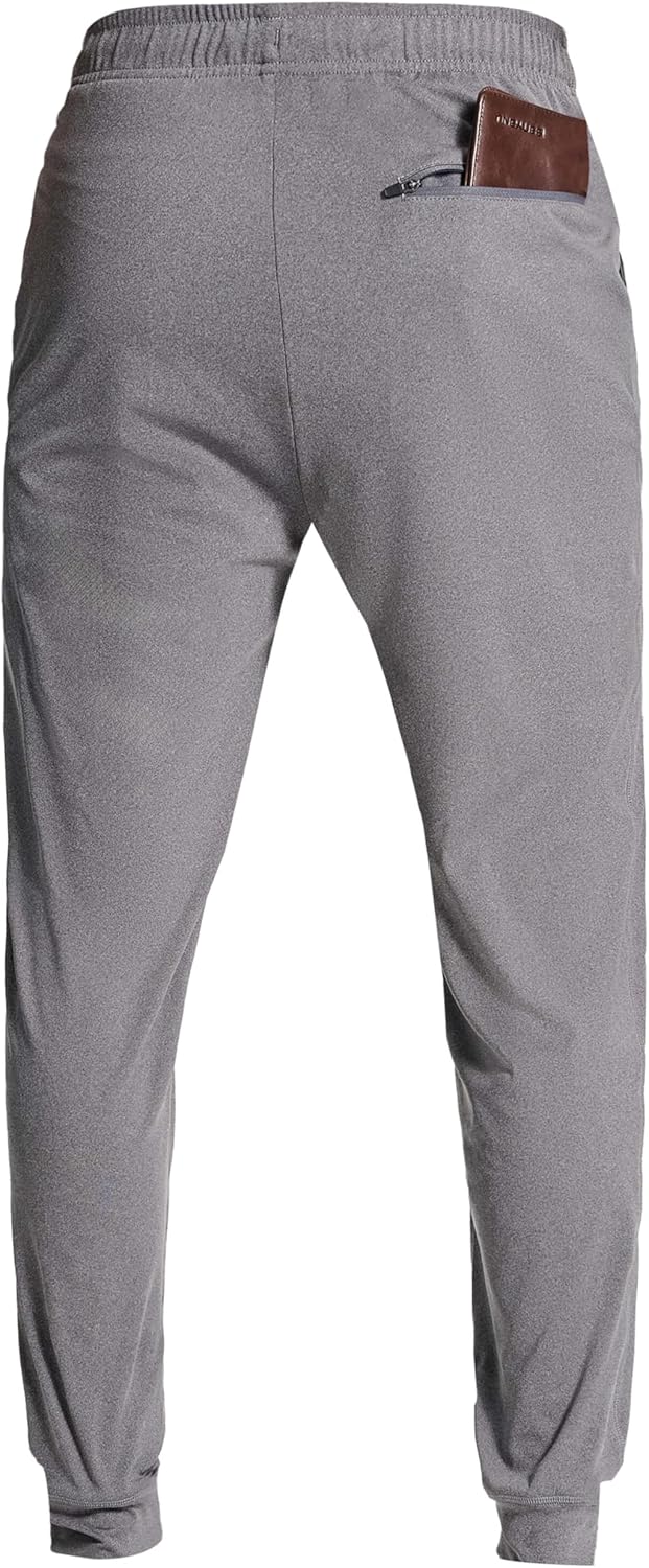 Skiennix Men's Athletic Joggers - Stretch Track Pants with Zipper Pockets for Gym & Running