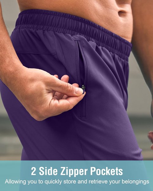 G Gradual Men's Athletic Running Shorts - Quick Dry with Zipper Pockets | 7"/5"/9" Sizes for Gym & Outdoor Activities