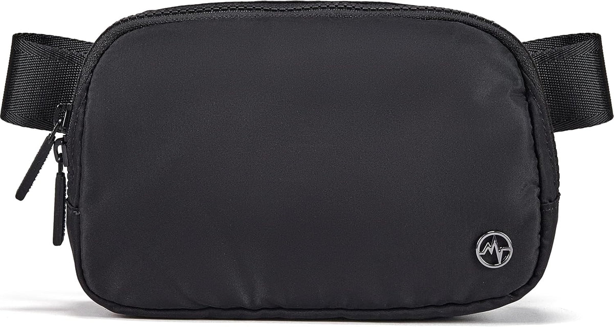 Pander Fanny Pack - Water-Repellent Nylon Belt Bag for Women | Adjustable Strap, Black