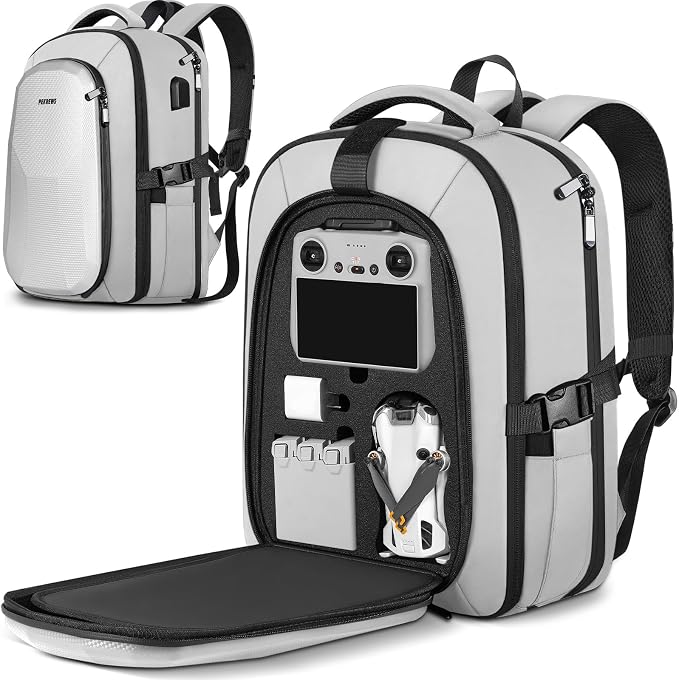 PEKREWS Mini 4 Pro Case, Mini 3/4 Pro Waterproof Hard Carrying Case, Large