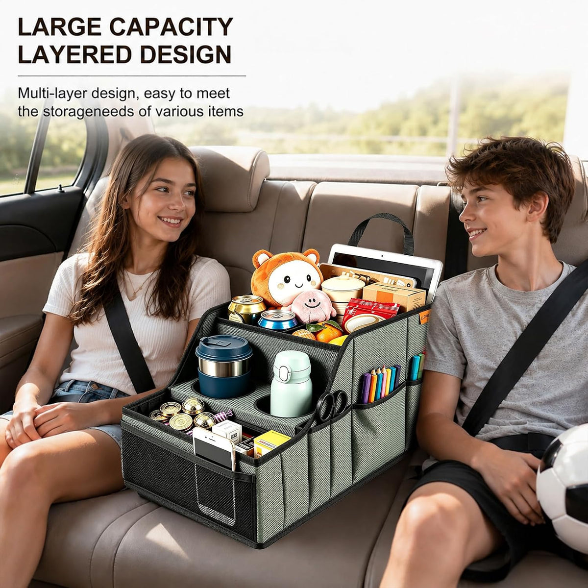 Car Seat Organizer Back Front Captains Seats Storage Travel