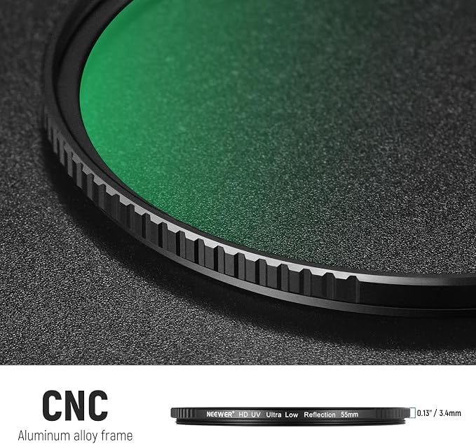 NEEWER 55mm Ultra Low Reflectivity UV Lens Filter, UV Protection Filter