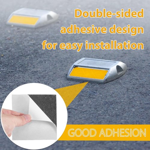 Gueevin 20 Pcs Adhesive Pads - Industrial Grade Glue for 4 Inch Road Reflector Markers | Durable Asphalt Tape