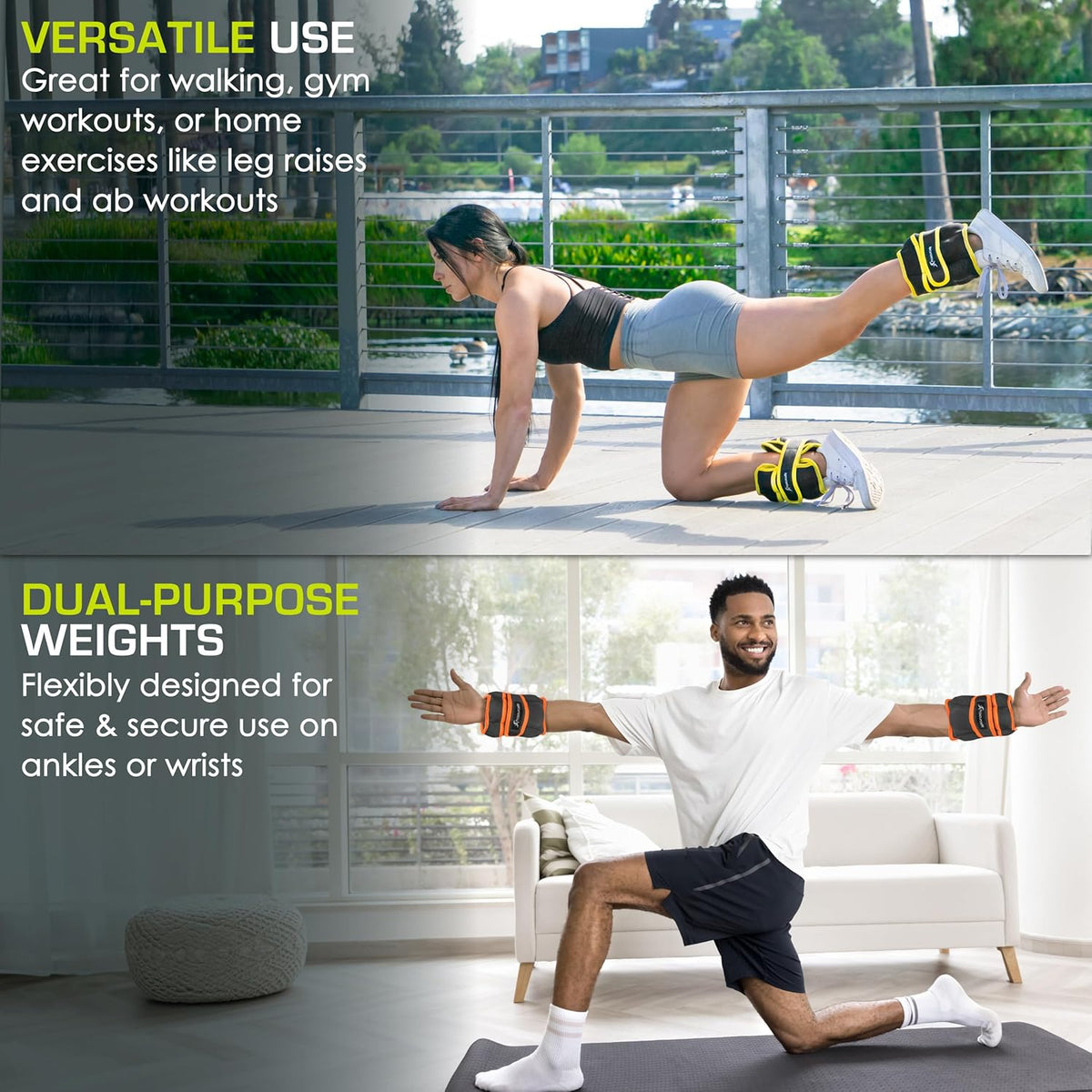 ProsourceFit Adjustable Ankle/Wrist Weights Set - 1 lb to 5 lb | Perfect for Men & Women