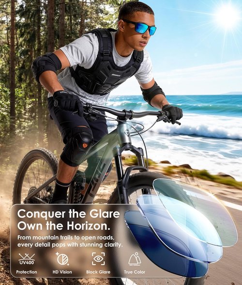 KALIYADI Polarized Sports Sunglasses - UV400 Protection for Men & Women | Ideal for Driving, Running, Cycling