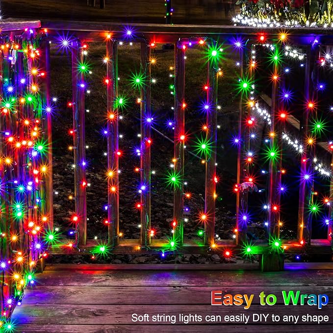 echosari 2 Pack Battery Operated String Lights, 13.2Ft 40 LED Green Wire Fairy String Lights, Waterproof Fairy Lights for Xmas Tree Wreaths Garden Wedding Party Decor (Multicolor)