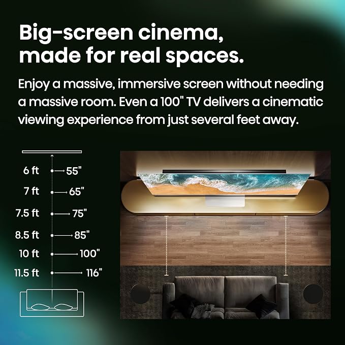 Hisense 100" U7 Mini-LED ULED 4K UHD Best Premium Gaming Smart Google TV (100U7SG, 2026 New) - Hi-QLED, Native 165Hz, VRR 288, High Brightness, HDR10+, Dolby Vision IQ·Atmos, IMAX Enhanced, 2.1.2 Ch
