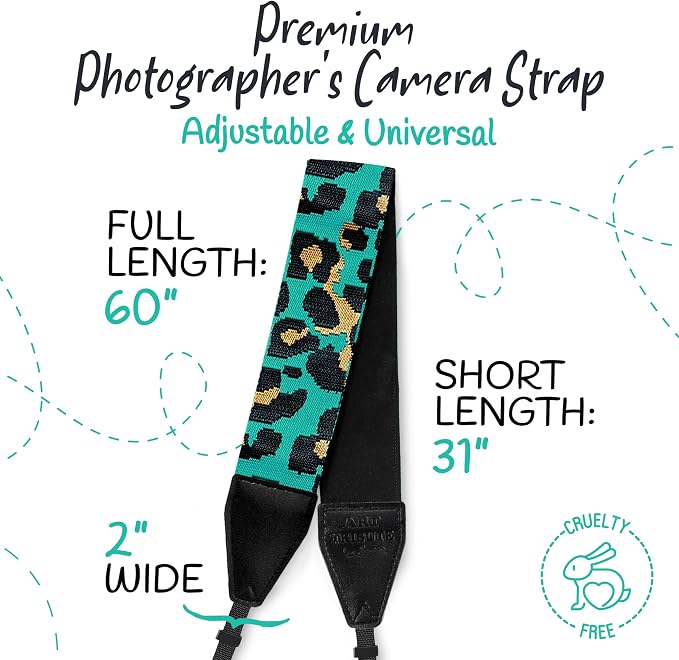 Art Tribute Camera Strap For Photographers Padded Universal Fit Neck Shoulder &
