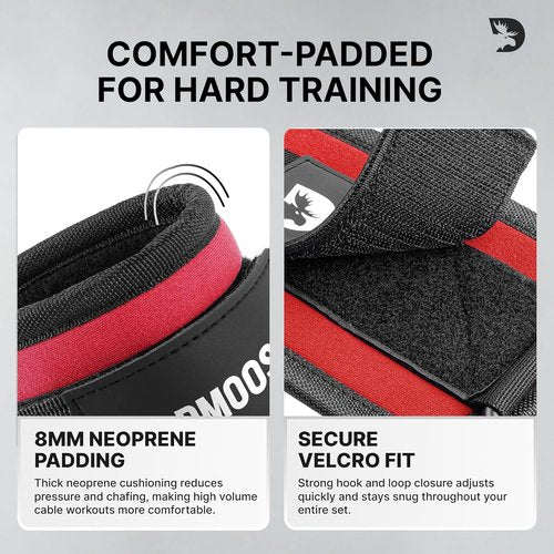 DMoose Fitness Ankle Strap - Premium Padded Cuffs for Cable Machines | One Size Fits All for Booty & Leg Workouts