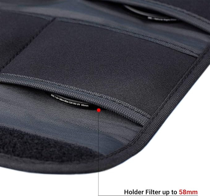 JJC 4 Pockets Filter Case for Round Filter Up to 58mm, Foldout Lens Filter Pouch