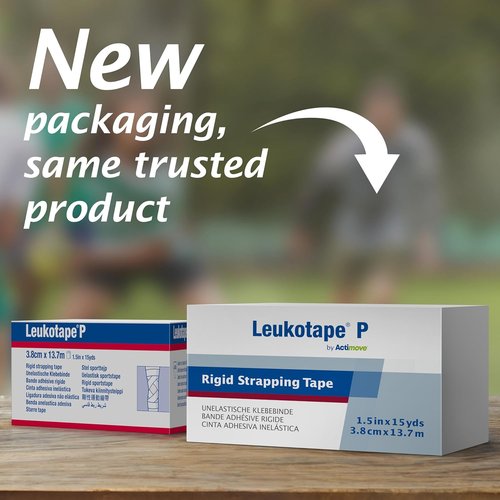 Leukotape P Rigid Medical Tape - Non-Elastic Sports Tape for Joint Support - 1.5 in x 15 yds, Beige