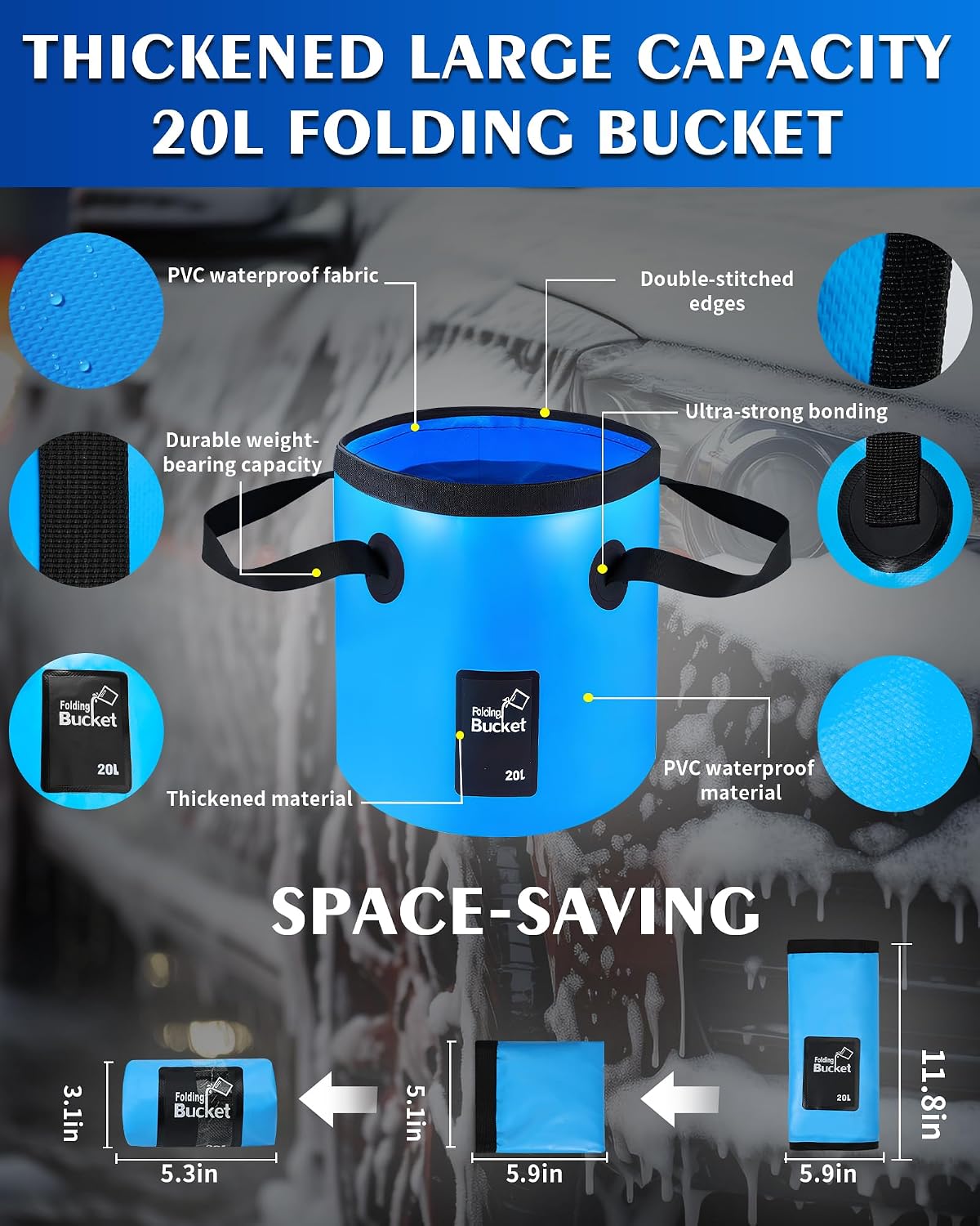 Car Cleaning Kit：40 Pcs Interior Windshield and Window Cleaner Detailing Set；Wheel & Tire Brush；Car Wash Mitt；Cleaning Bucket；Total Care Supplies；Towels；Automotive Tools