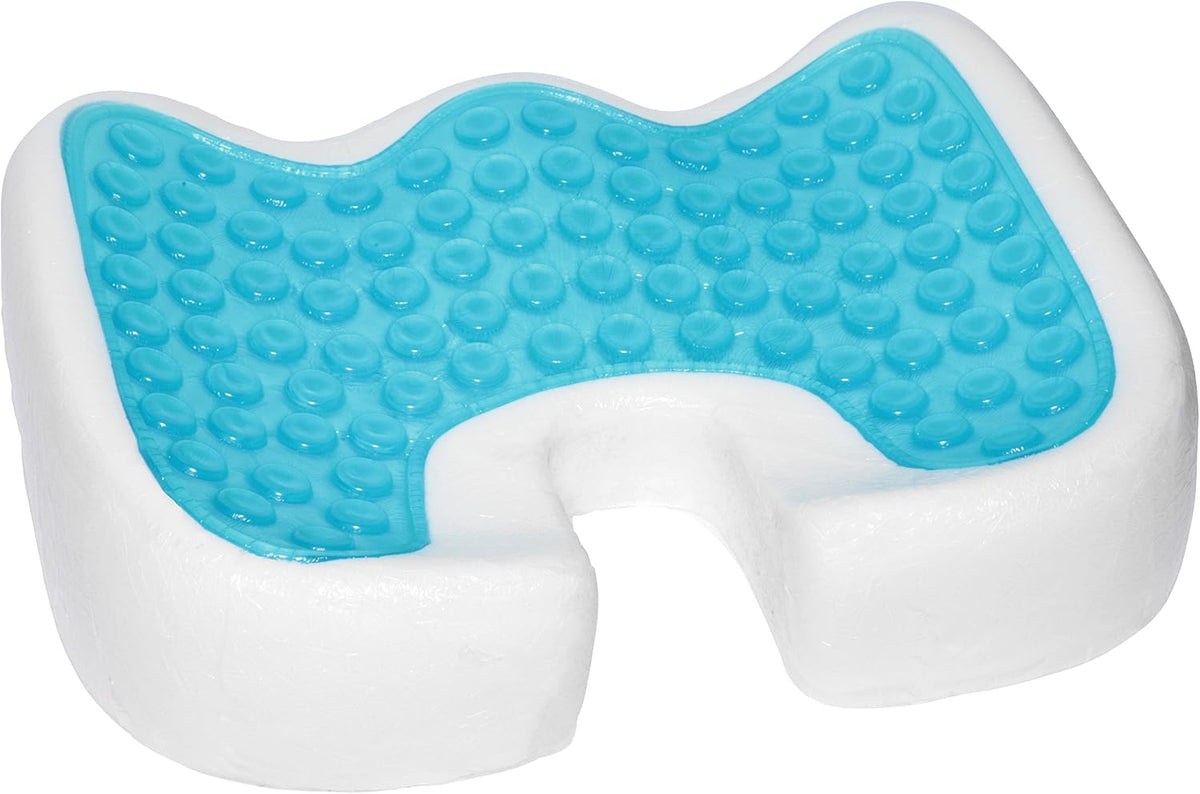 Deluxe Comfort Coccyx Orthopedic Gel Enhanced Comfort Foam – Sciatica Relief – Tailbone Support – Great for Car or Office – Seat Cushion, Grey