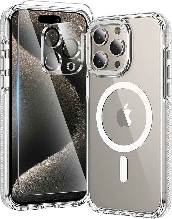 toushion 3 in 1 for iPhone 15 Pro Case Clear