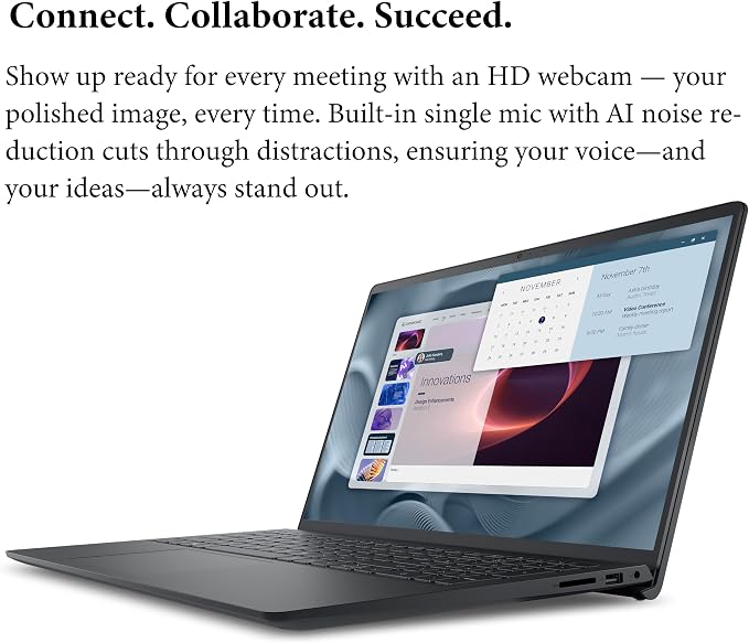Dell Pro 15 Business Laptop, Intel Core i7-1355U, 32GB DDR5 1TB SSD | High Efficiency Office Notebook, Multi-Tasking, All-Day Battery Power, WiFi 6, Portable, FHD 120Hz Display